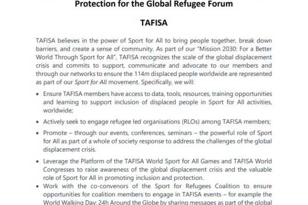 TAFISA champions Sport for Inclusion and Protection: A Joint Pledge for Global Impact